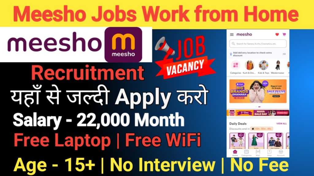 Meesho Work From Home Jobs